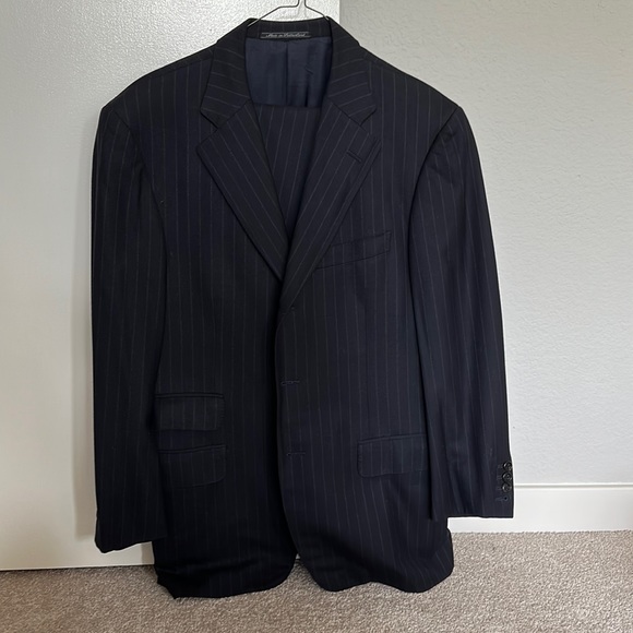 Zegna (mil mil) navy chalk stripe